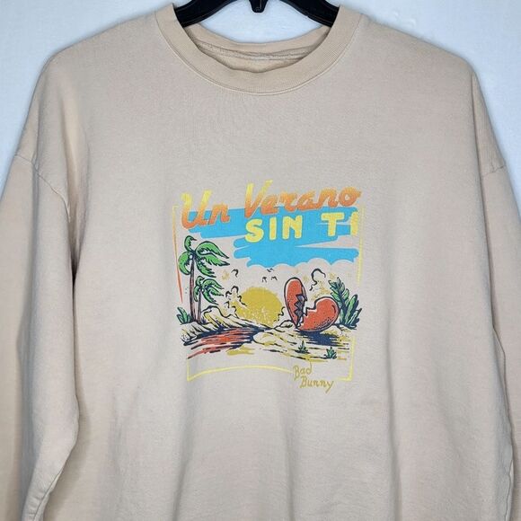 Bad Bunny Beige Un Verano Sin Ti Concert Tour Heavyweight Sweater Size XL - Picture 2 of 6